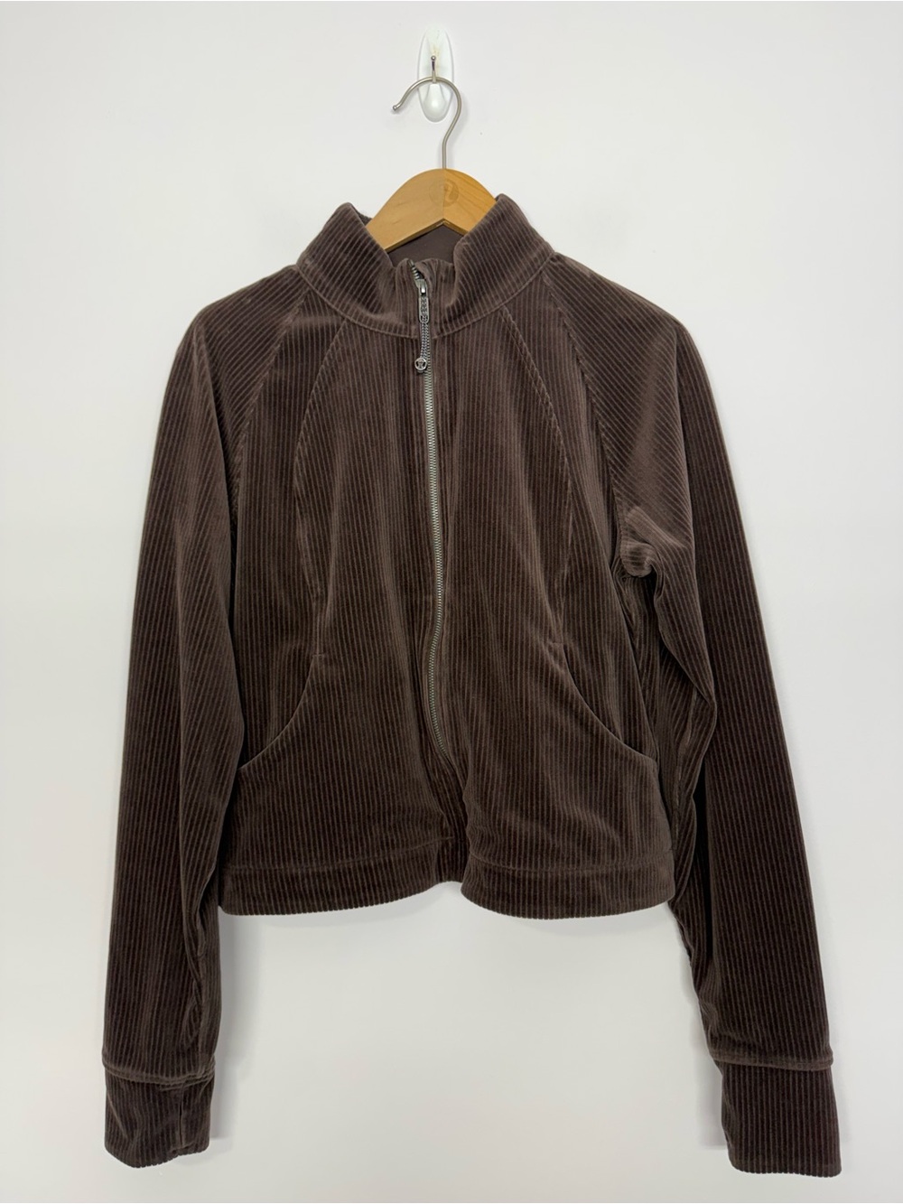 13: Lululemon Scuba Track Jacket *Velvet Cord Espresso Size 12 Brown